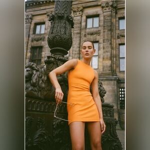 New Zara orange mini dress